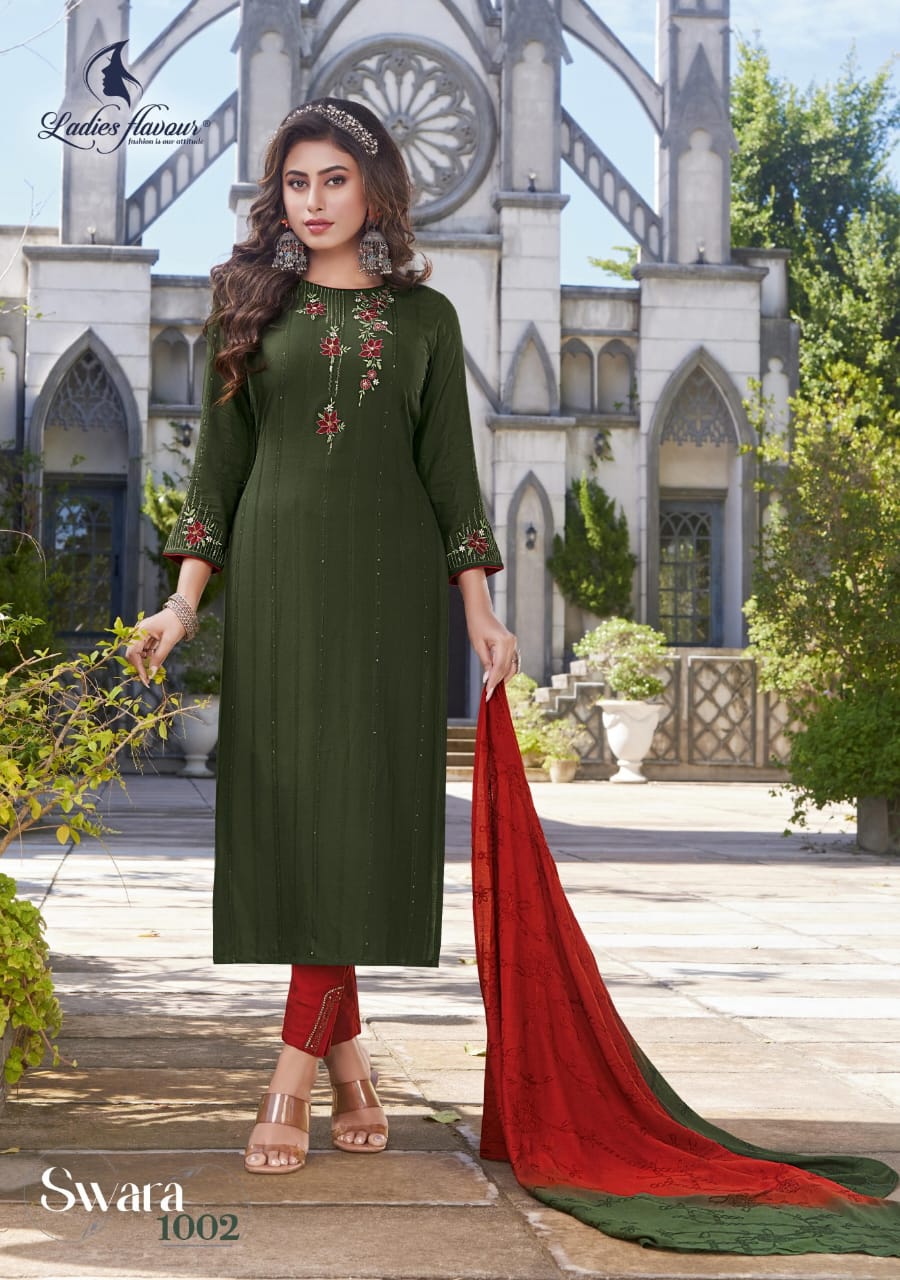 Swara Ladies Flavour Viscose Regular Wear Wholesale Readymade Salwar Suit Catalog